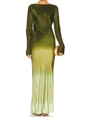 SWF Fluid Drape Maxi Dress in Olive Merage